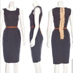 NWOT Dolce & Gabbana Wool Ruffle Back Dress